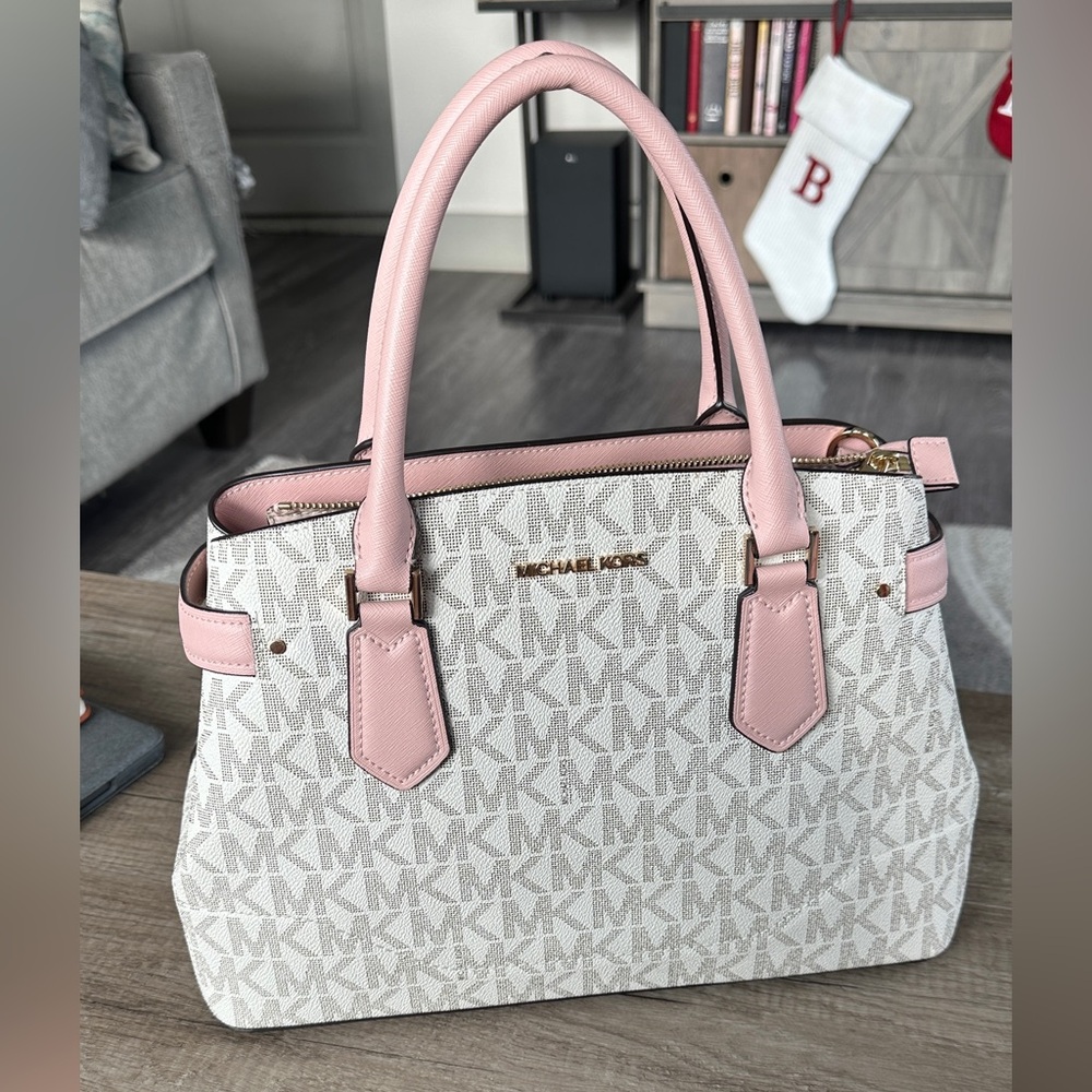 Michael Kors Pink and Cream Satchel